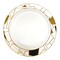Smarty Had A Party 10.25" White w/Black and Gold Abstract Squares Pattern Round Plastic Dinner Plates, 120 Plates, 120PK 4810BG-CASE - alternate 6